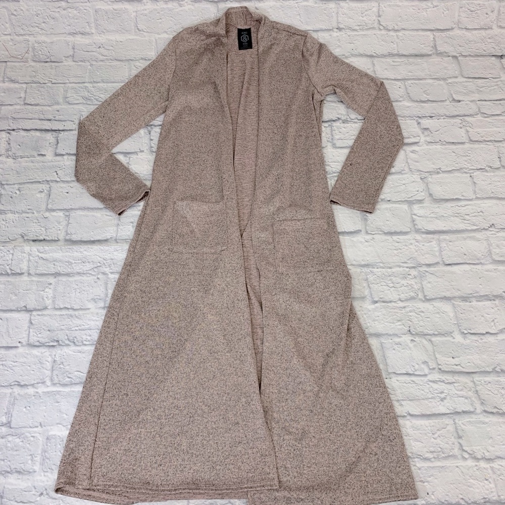 Agnes & Dora heather pink long lightweight cardigan with pockets Size S/XS New